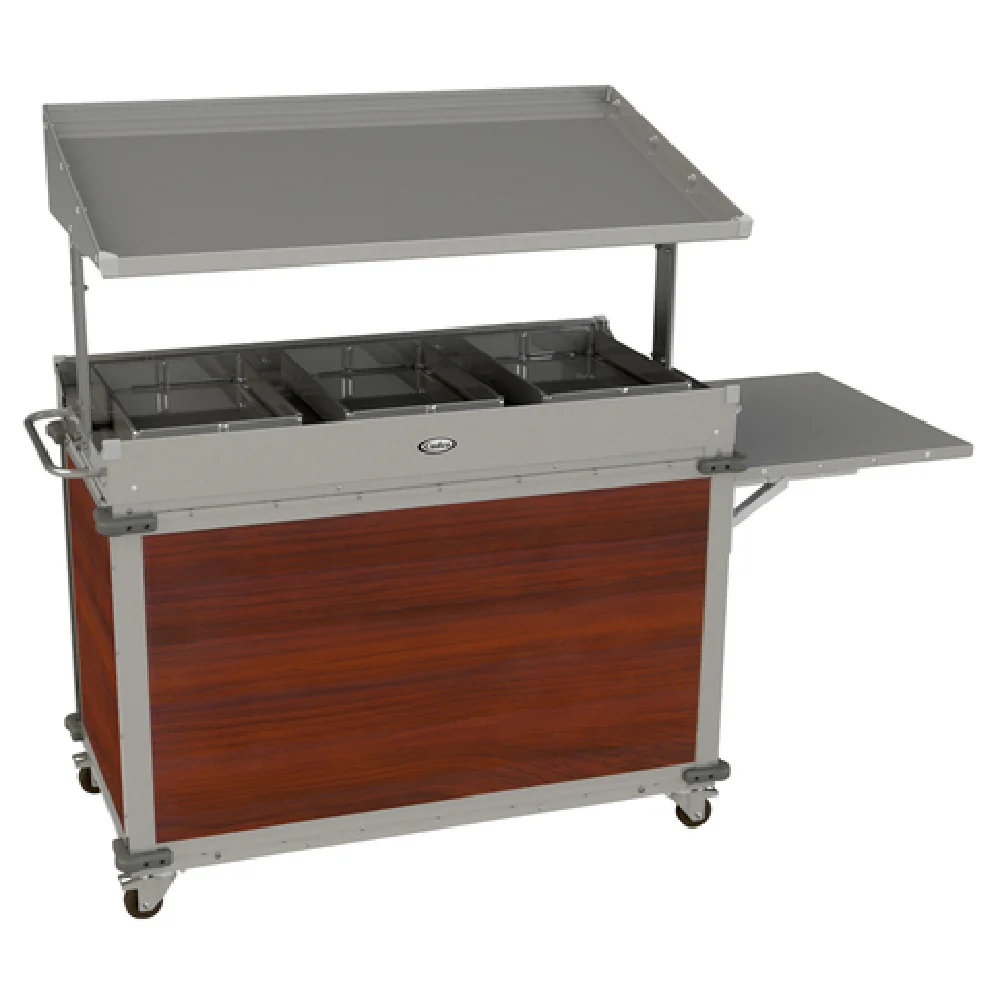 Cadco CBC-GG-B3-L5 74 Inch MobileServ Standard Merchandising Cart with Cherry Laminate Cadco CBC-GG-B3-L5 74 Inch MobileServ Standard Merchandising Cart with Cherry Laminate