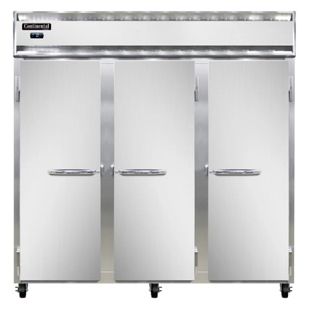 Continental Refrigerator 3FNSS 78 Inch Freezer Reach-in Three-section electric with stainless steel Continental Refrigerator 3FNSS 78 Inch Freezer Reach-in Three-section electric with stainless steel