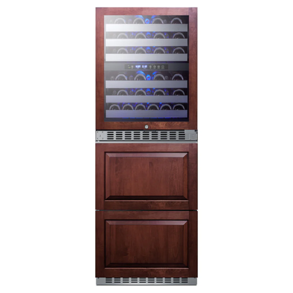 Summit SWCDRF24PNR 24 Inch Dual Zone Wine Cellar Refrigerator Freezer Stainless Steel Summit SWCDRF24PNR 24 Inch Dual Zone Wine Cellar Refrigerator Freezer Stainless Steel