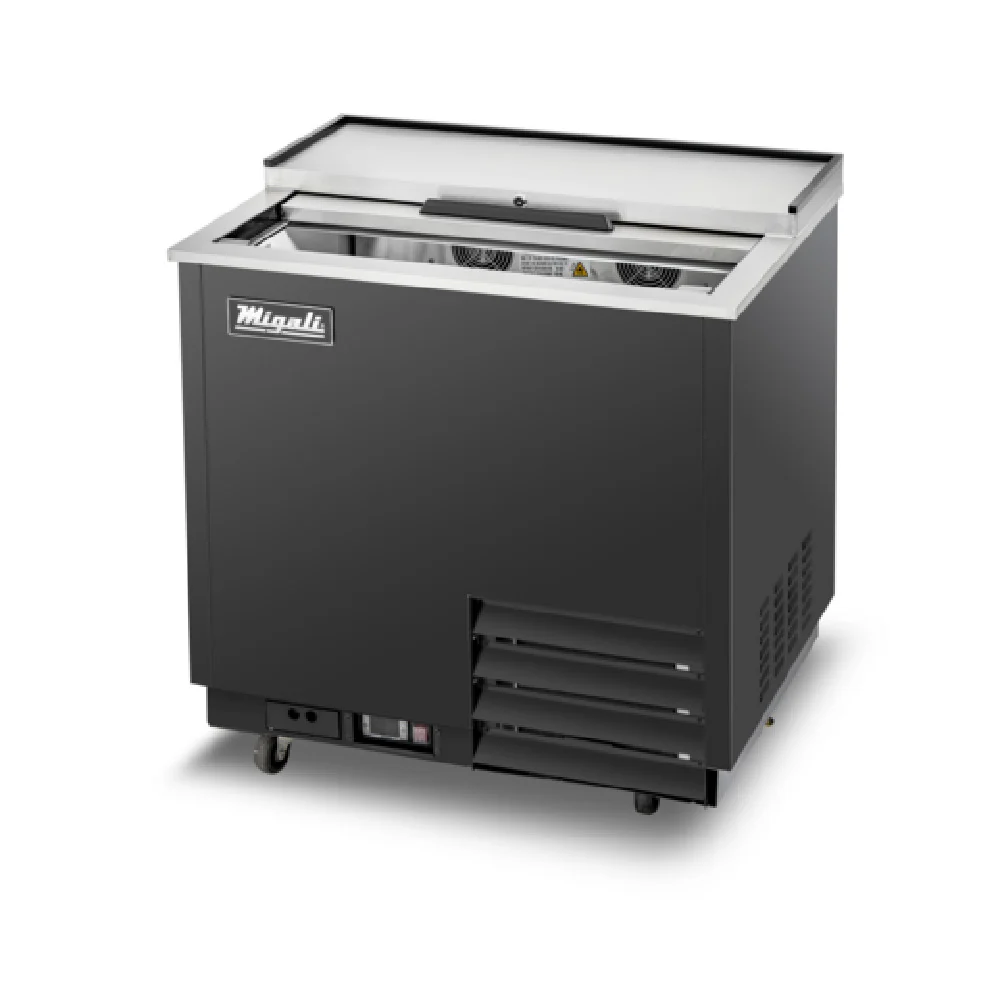 Migali Industries C-GF36-HC 36 Inch Glass Froster Freezer 8.5 cu ft capacity with sliding glass lid Migali Industries C-GF36-HC 36 Inch Glass Froster Freezer 8.5 cu ft capacity with sliding glass lid