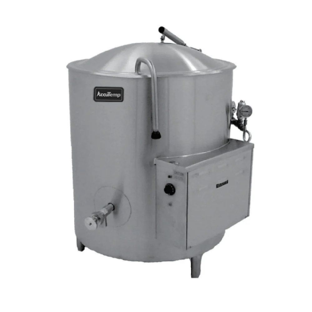 AccuTemp ALLEC-30 30 Gallon Electric Stationary Kettle 316 Stainless Steel with Hinged Cover