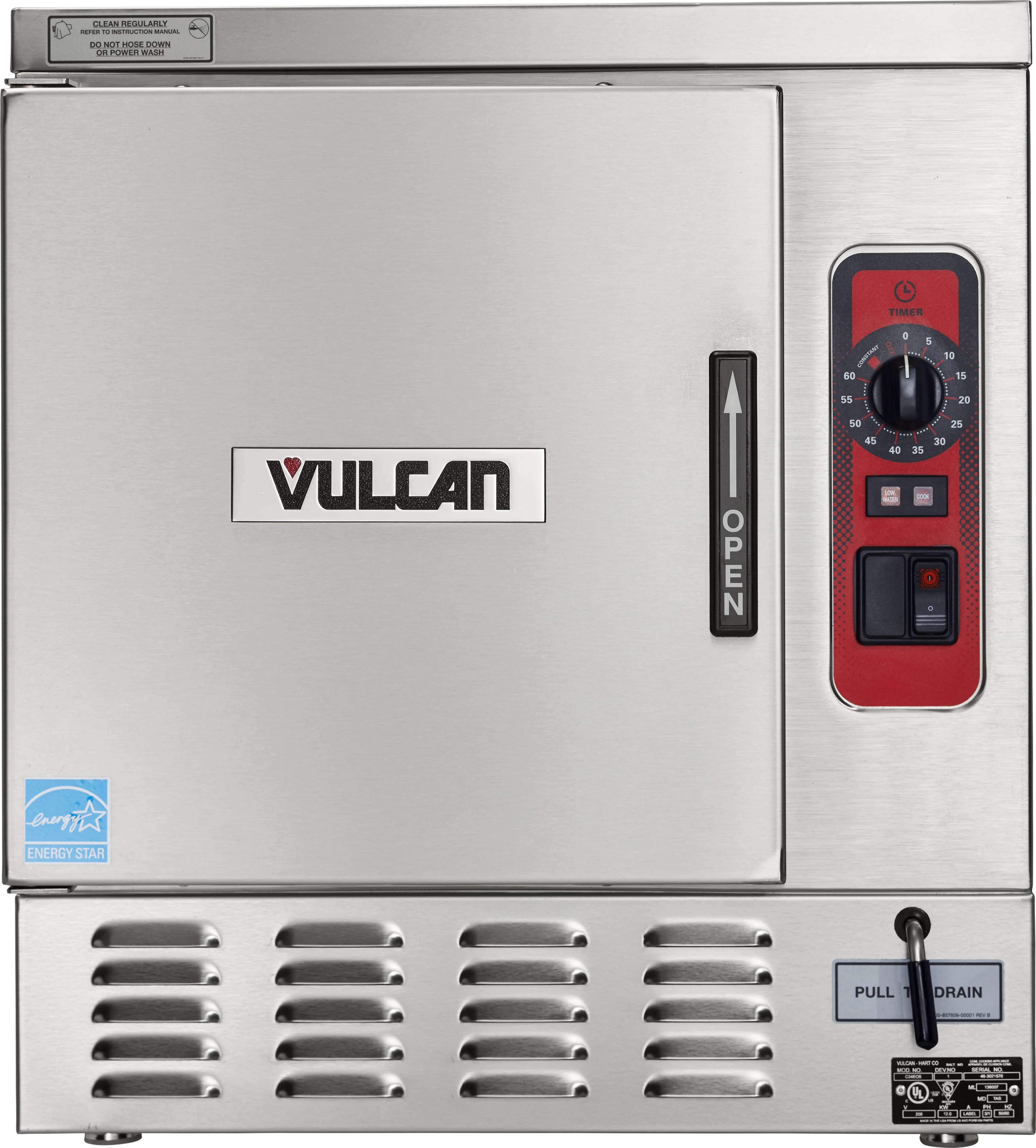 Vulcan C24EO5_240/60/3 24 Inch Boilerless Electric Convection Steamer Countertop