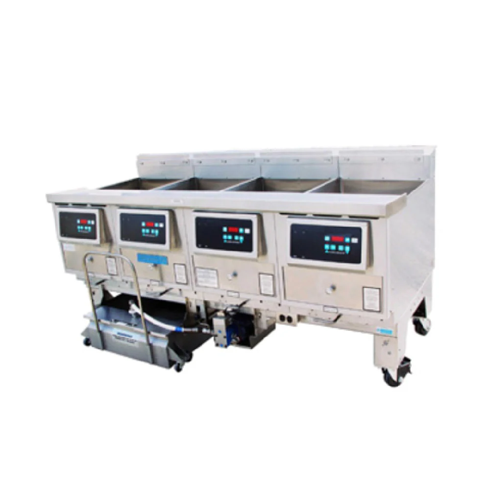 Ultrafryer Systems B-P20-20-4-UC_NAT 86 Inch Gas Deep Fryer with 4 Tanks 300000 BTU