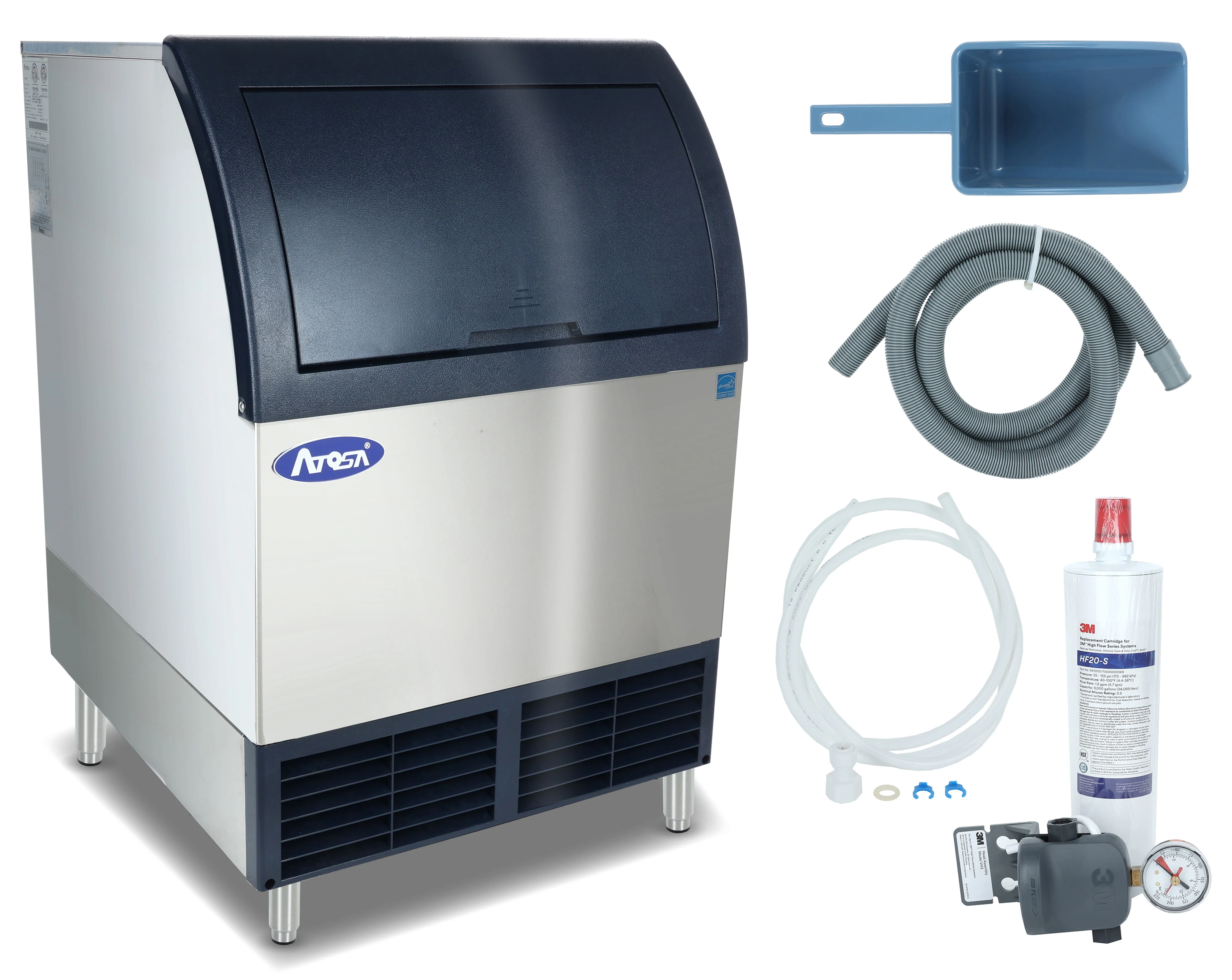 Atosa YR140-AP-161 Air-cooled Ice Maker Cube-Style with Bin 142 Lb/Day