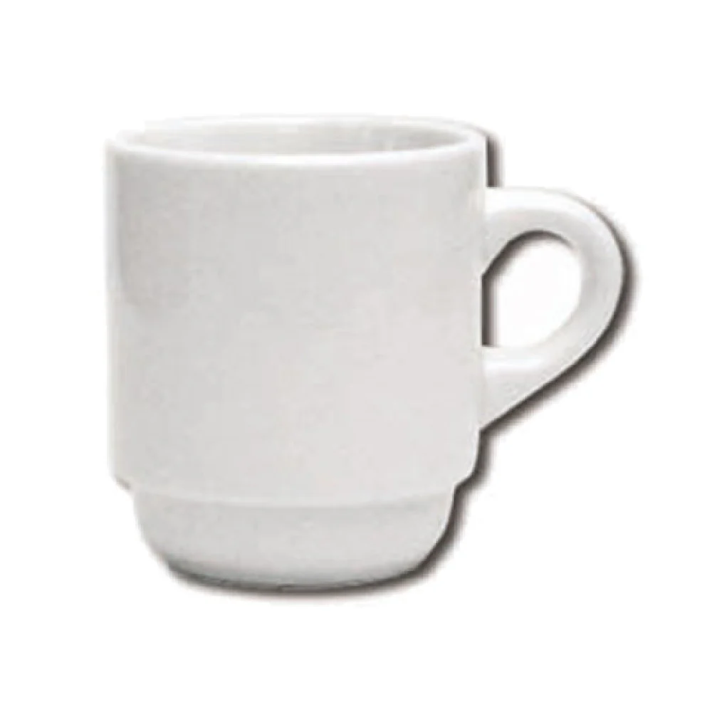 International Tableware DO-35 3 Oz A.D. Cup Round with Handle Porcelain Lead Free European White