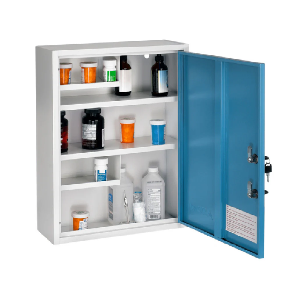 Alpine Industries ADI999-04-BLU 16 Inch Medical Security Cabinet Blue Dual Lock Alpine Industries ADI999-04-BLU 16 Inch Medical Security Cabinet Blue Dual Lock