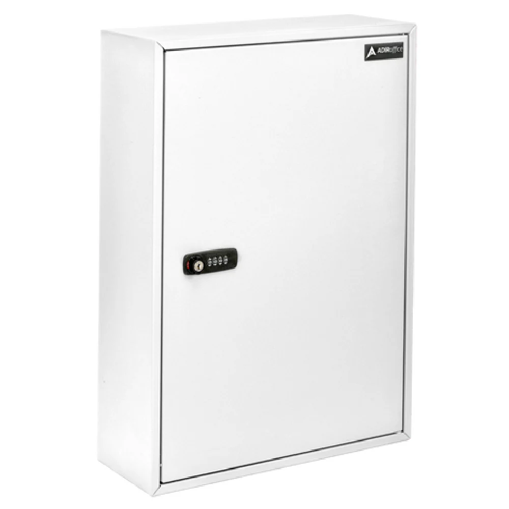 Alpine Industries ADI683-200-WHI 15 Inch Key Cabinet 200 Key Capacity Steel White Finish