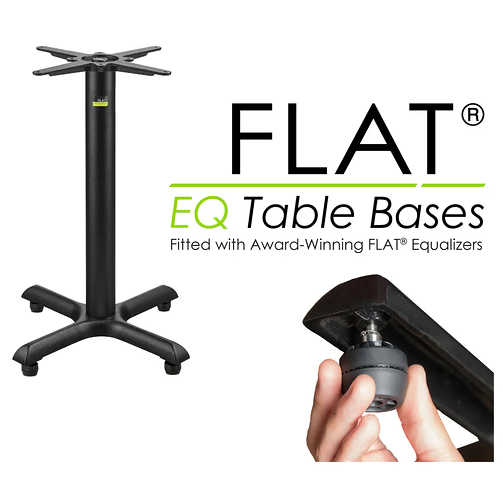 FLAT Tech CT2063 22 Inch Cross Base Table Base Metal with Equalizers