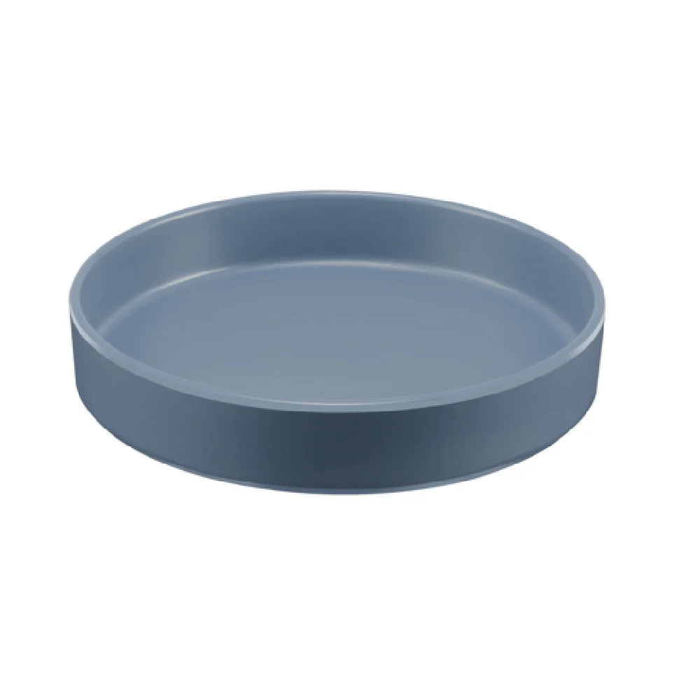 Cal Mil 22017-8-111 8.2 Inch Round Melamine Plate Stone Blue Dishwasher Safe