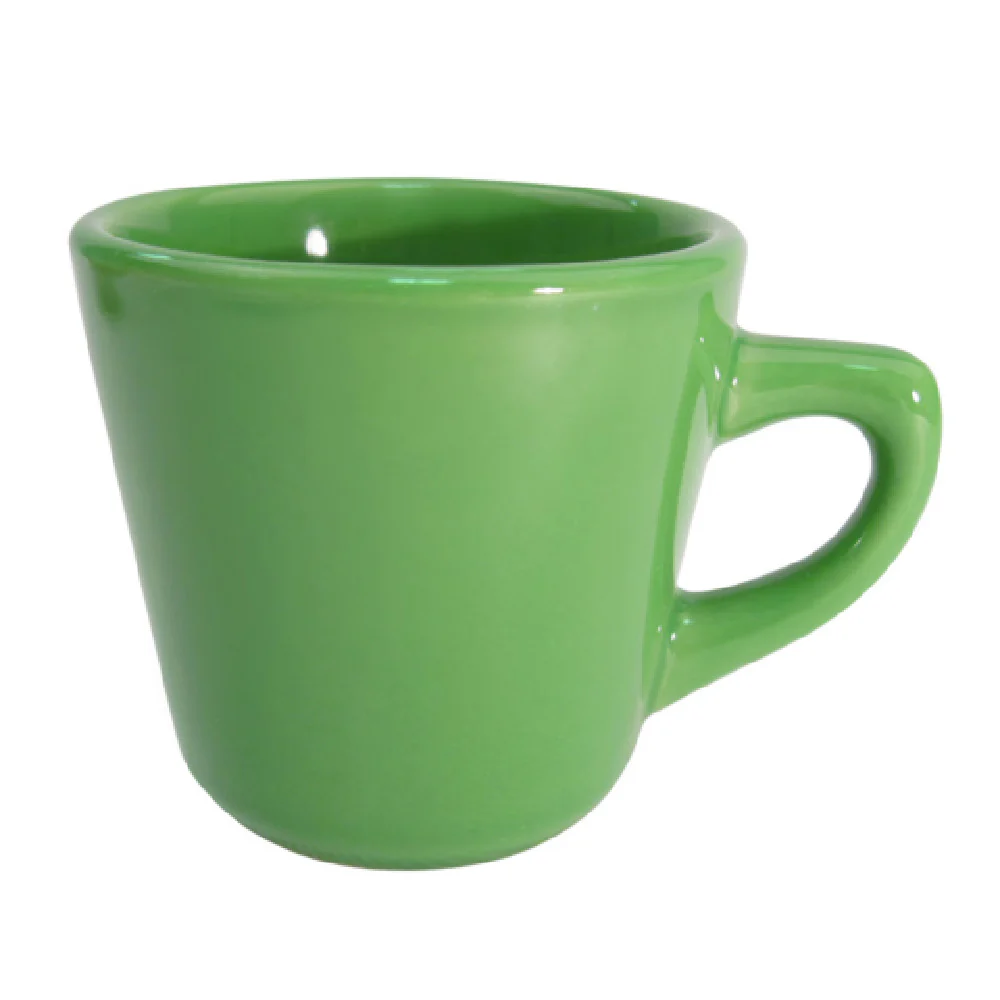 CAC China LV-1-G 7-1/2 Oz Ceramic Coffee Cup with Rolled Edge White