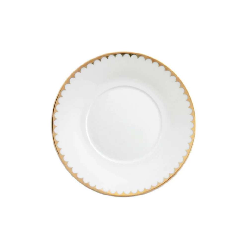Fortessa RRP.DUCHESS.05 6.14 Inch White China Gold Saucer Plate