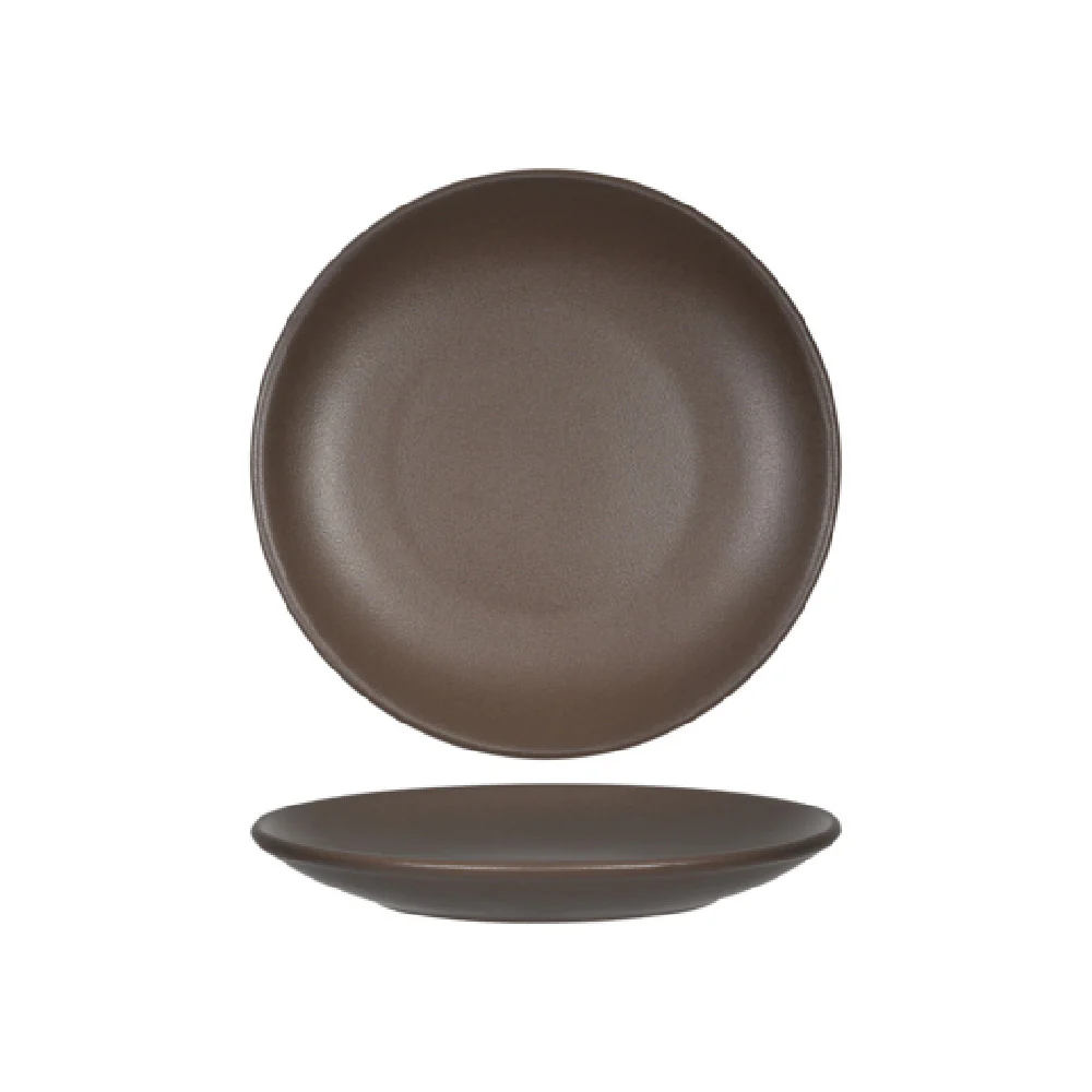 Tuxton VNA-071 7-1/8 Inch Coupe Plate Lead-Free Porcelain Matte Brown