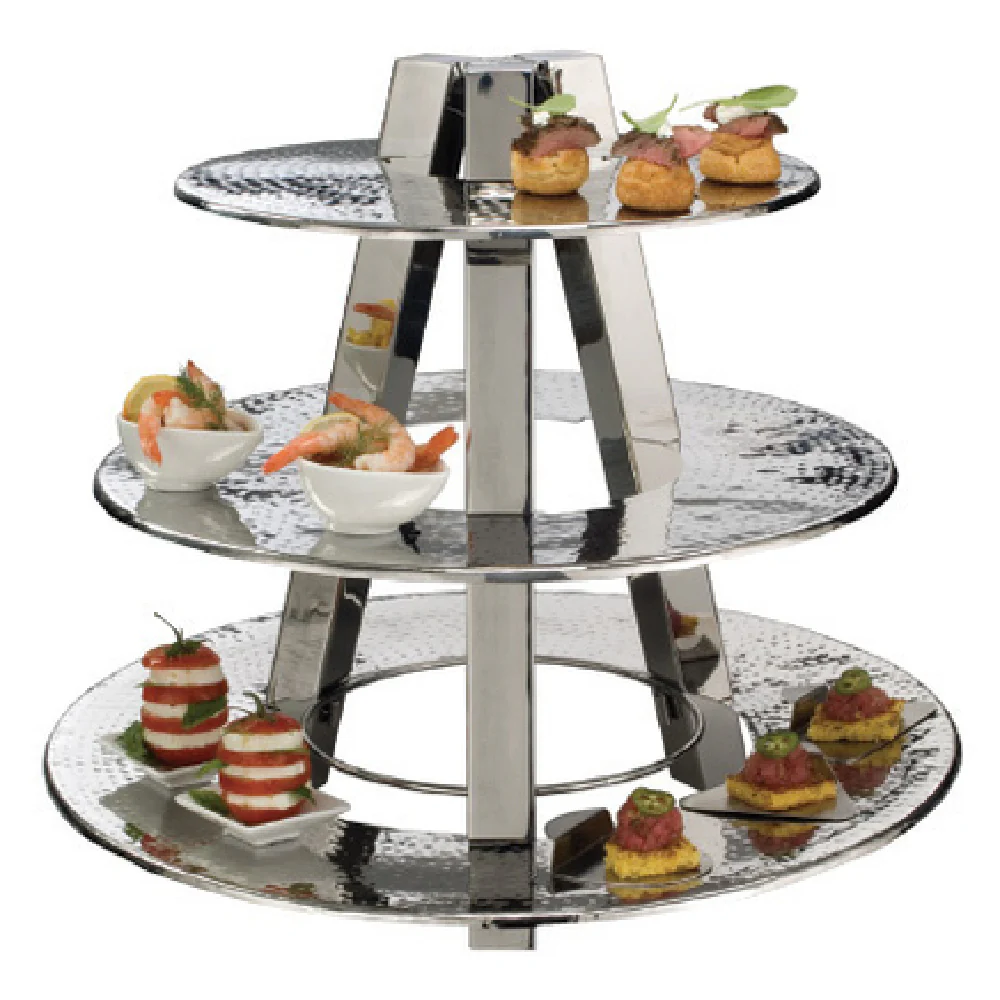 American Metalcraft TTS2319 23 Inch Diameter 3 Tier Stainless Steel Display Stand