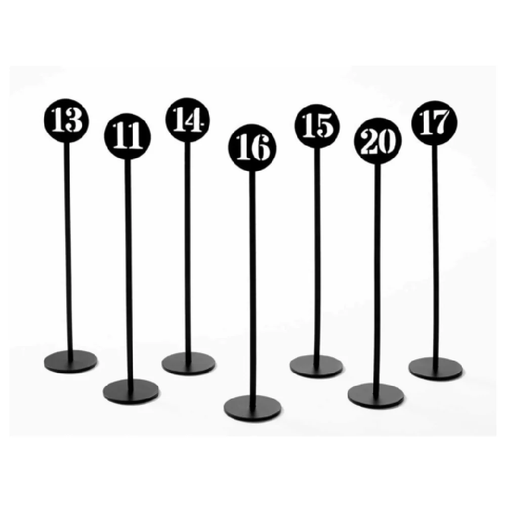 American Metalcraft NSB50 2 Inch Diameter Number Stand Black Stainless Steel Set of 10
