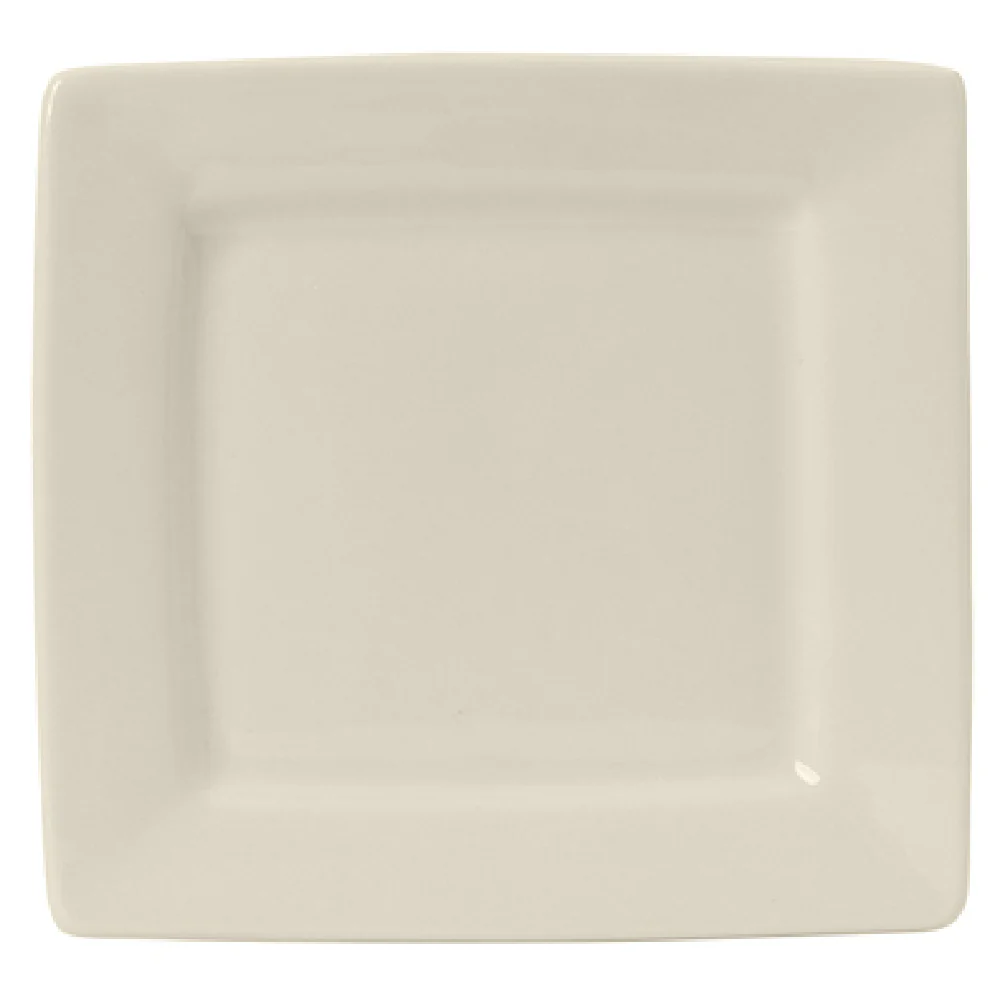 Tuxton BEH-064F 6-1/2 Inch Square Plate Microwave Dishwasher Safe Ceramic