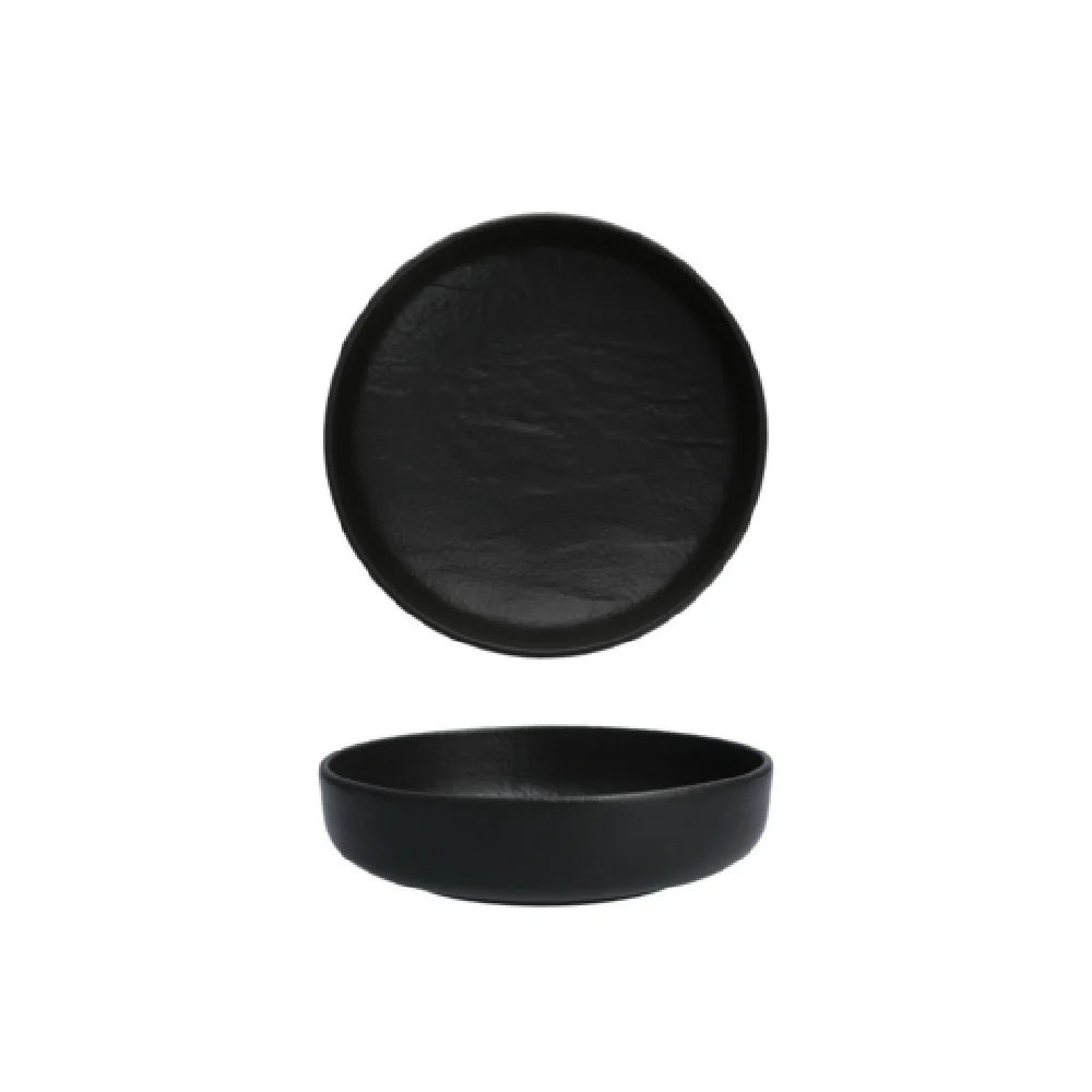 Fortessa 3300.52514BK 40 Oz Paleo Flint Bowl Dishwasher and Microwave Safe Black Bone China