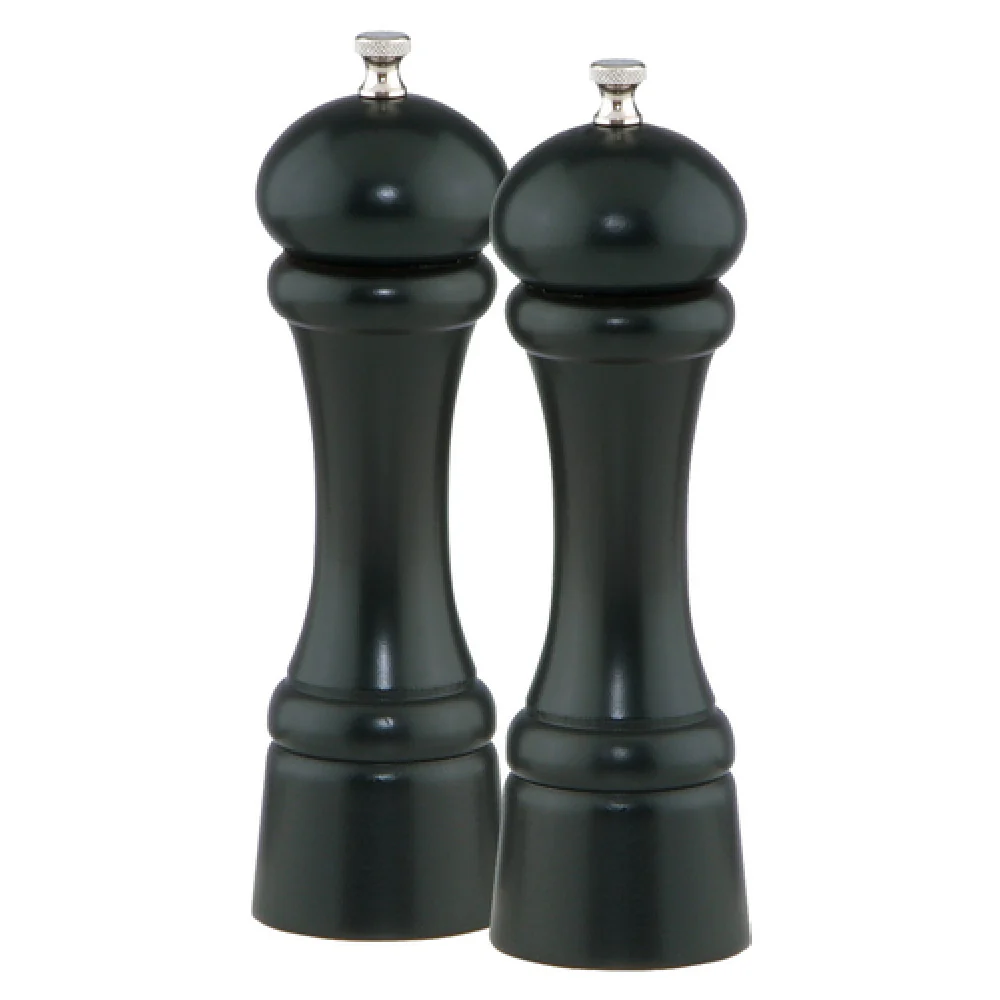 Chef Specialties 8302 8 Inch Salt Pepper Mill Set with Ebony Finish Wood