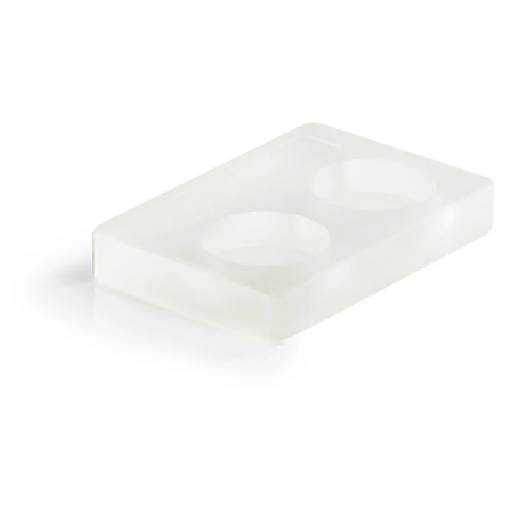 Revol 411274 4-3/4 Inch Rectangular Salt and Pepper Dish with 2 Wells Revol 411274 4-3/4 Inch Rectangular Salt and Pepper Dish with 2 Wells