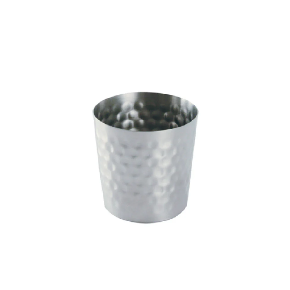 CAC China SMFC-3H 3-1/2 Inch Diameter Mini Fry Cup Stainless Steel Hammered Finish CAC China SMFC-3H 3-1/2 Inch Diameter Mini Fry Cup Stainless Steel Hammered Finish