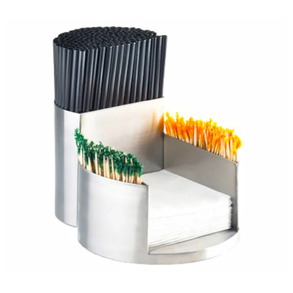 Cal Mil 1853-55 7-1/4 Inch Stainless Steel Mixology Organizer with 4 Sections
