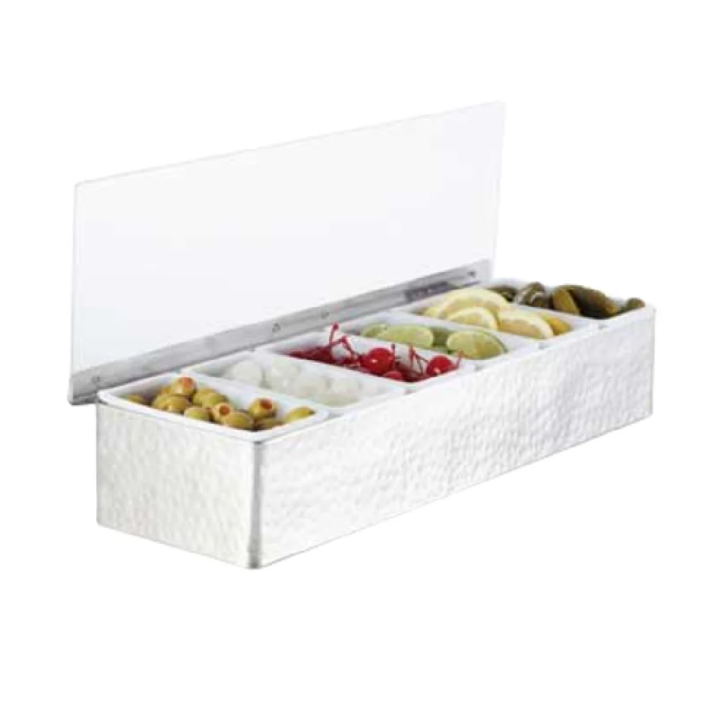 American Metalcraft HMCD4 12 Inch Stainless Steel Countertop Condiment Holder