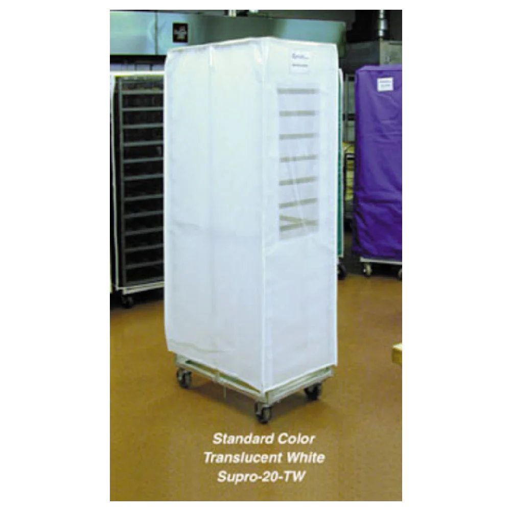 Curtron SUPRO-20-TW-NW 23 Inch Rack Cover Reinforced PVC with Clear Pocket White