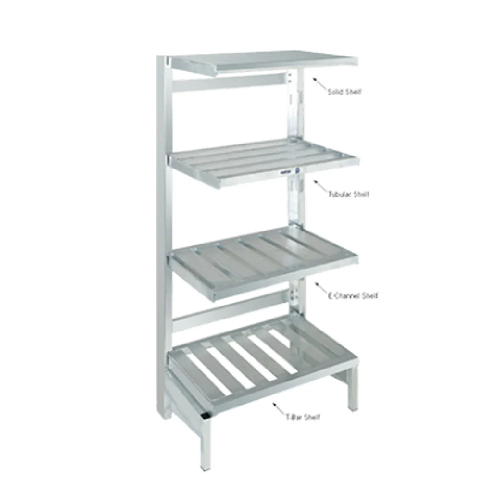 BC2454 54 Inch Cantilever Shelving T-Bar Aluminum Storage Unit with Cross Supports BC2454 54 Inch Cantilever Shelving T-Bar Aluminum Storage Unit with Cross Supports