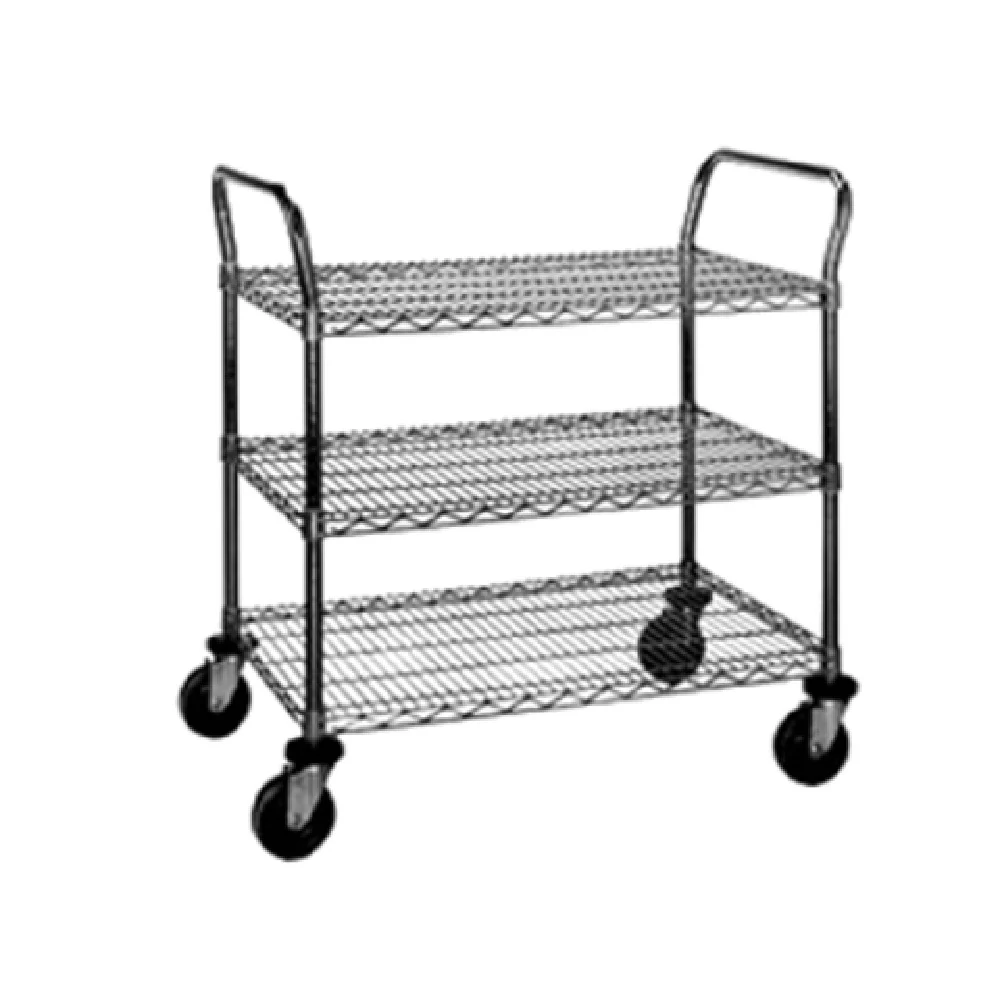 Eagle EU3-2136Z 36 Inch Utility Cart 3-tier Zinc-coated Wire Shelves with Handles Eagle EU3-2136Z 36 Inch Utility Cart 3-tier Zinc-coated Wire Shelves with Handles