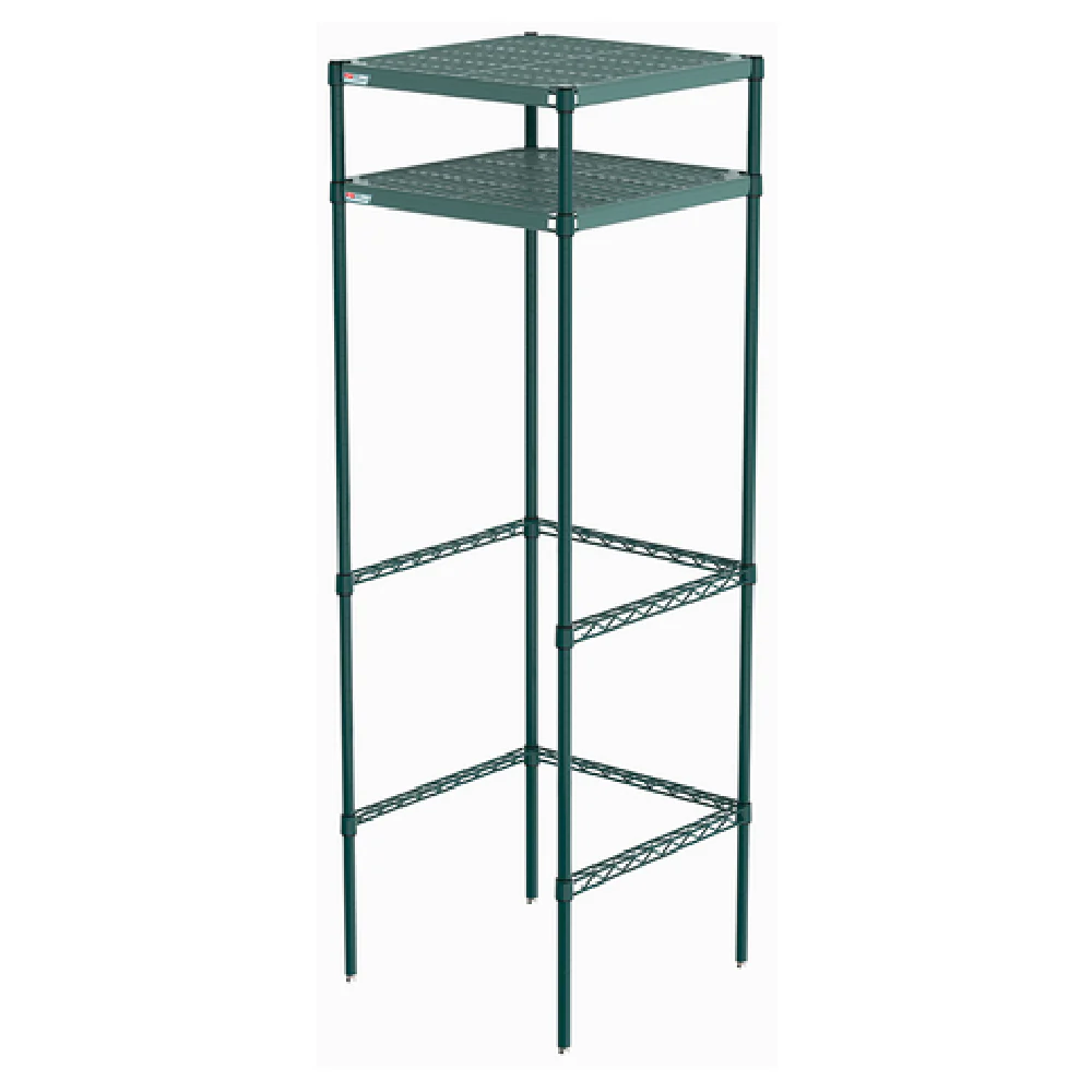 Metro CR242474PRH2 24 Inch Shelving Unit with Two Overhead Shelves Stainless Steel