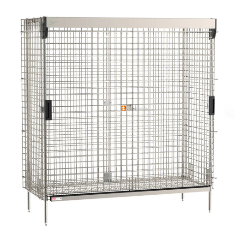 Metro SEC56S-SL 62-1/2 Inch Stationary Security Unit with Sliding Doors Stainless Steel