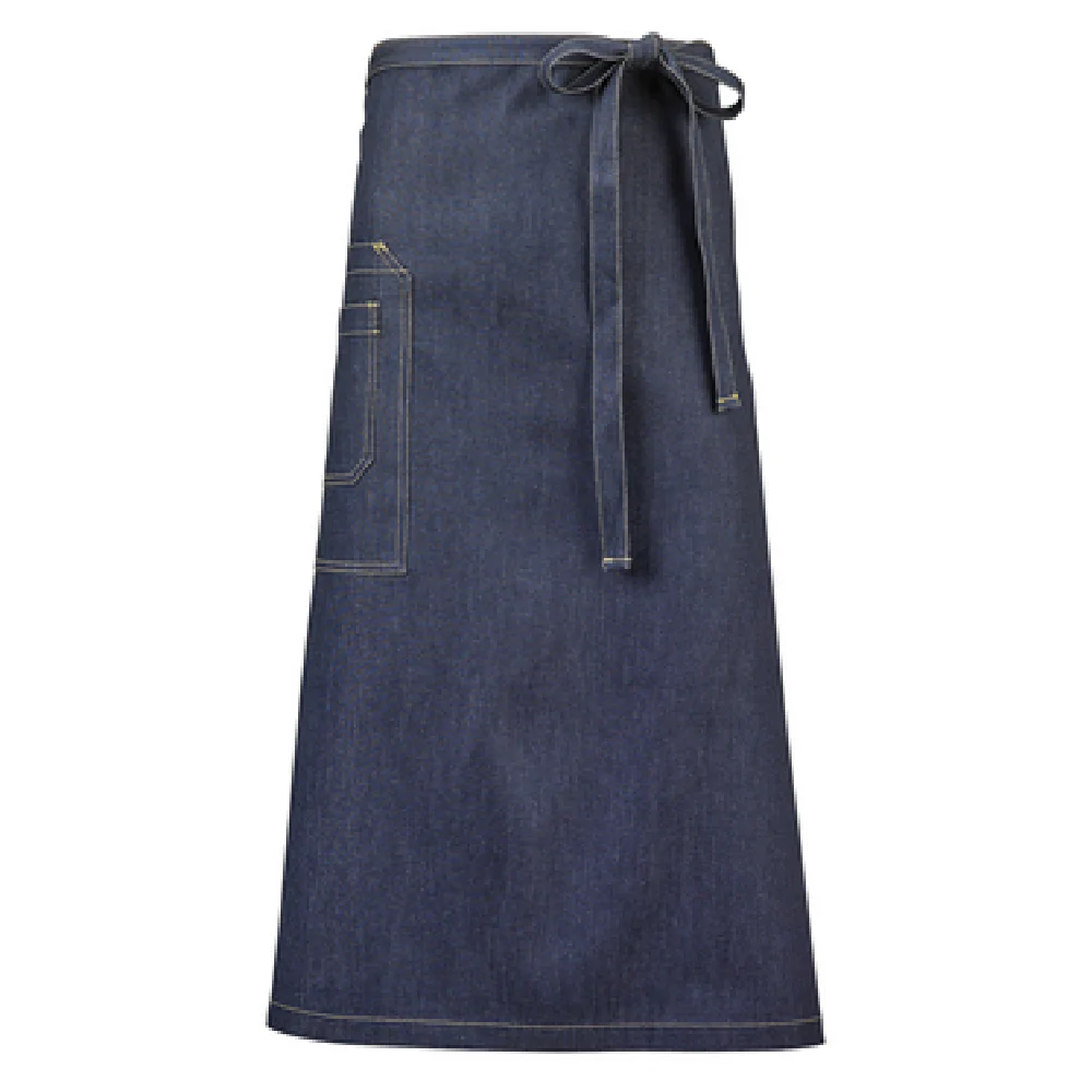 Mercer Culinary M63201DEN 32 Inch Waist Apron Indigo Cotton Denim with 2 Pockets