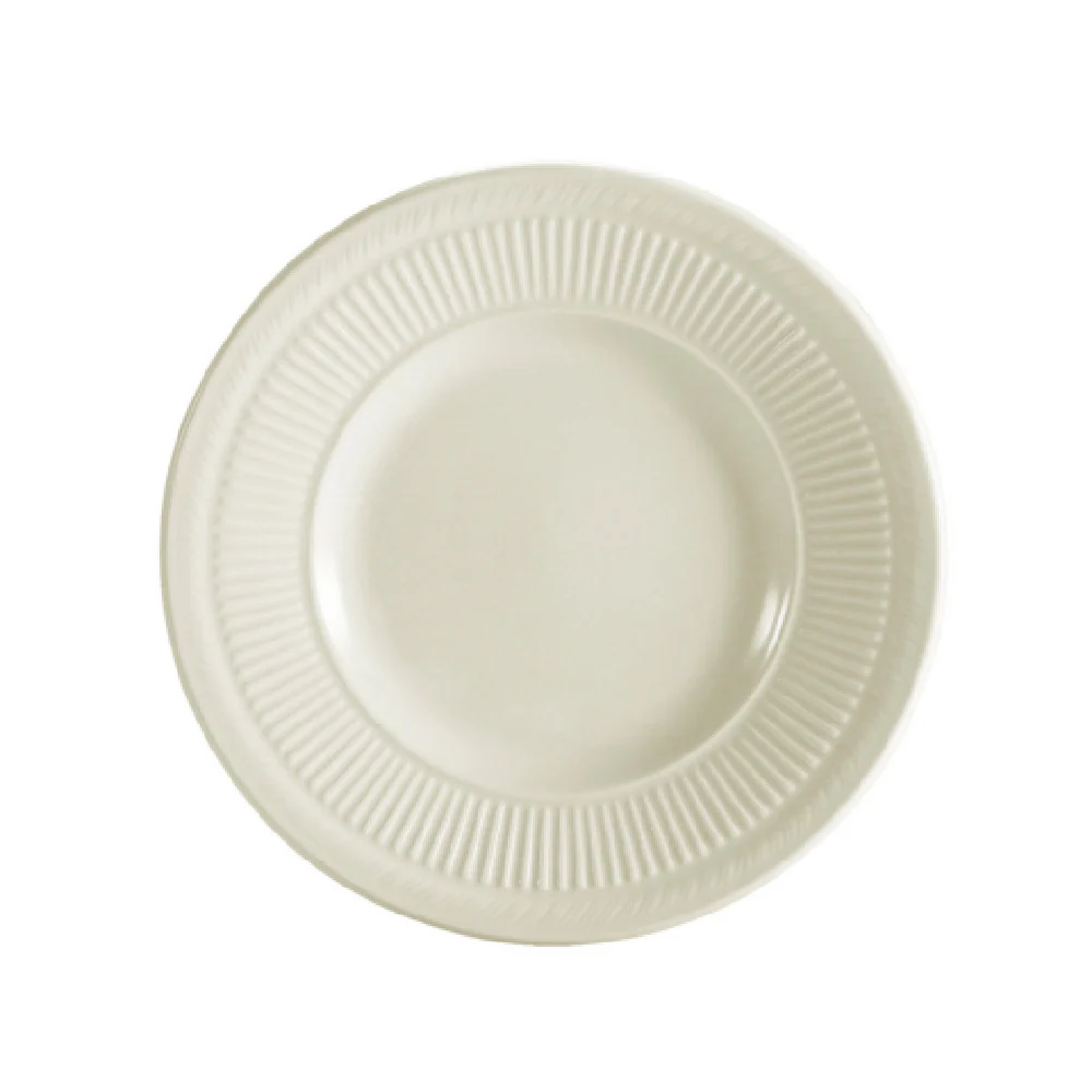 CAC China RID-5 5-1/2 Inch Round Plate Embossed Ceramic White