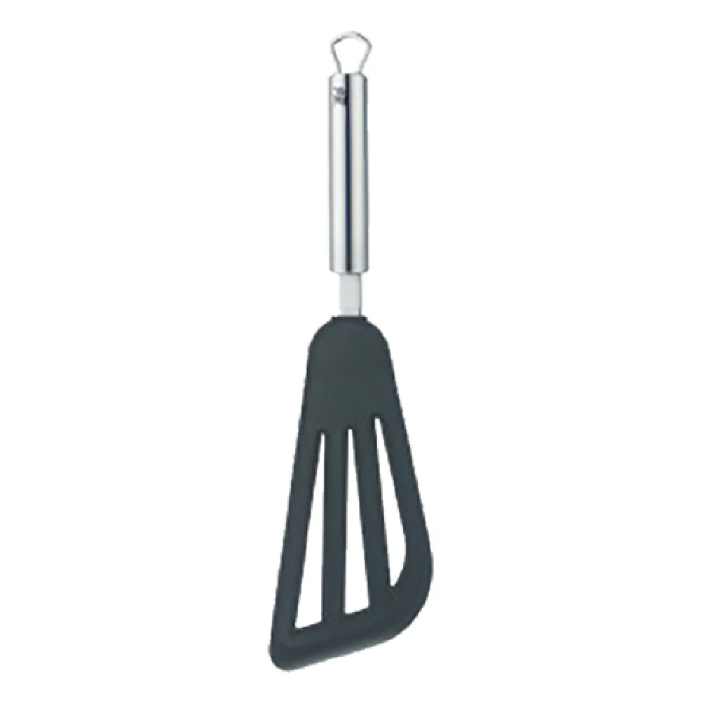 BauscherHepp 18.7308.6030 12-3/5 Inch Slotted Turner with Silicone Black Stainless Steel