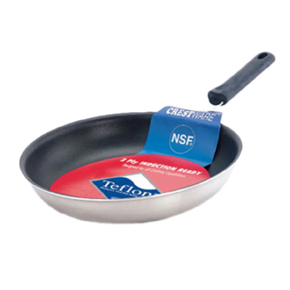 Crestware FRY07XIH 7-1/2 Inch Fry Pan Induction Ready Teflon Non-Stick Black