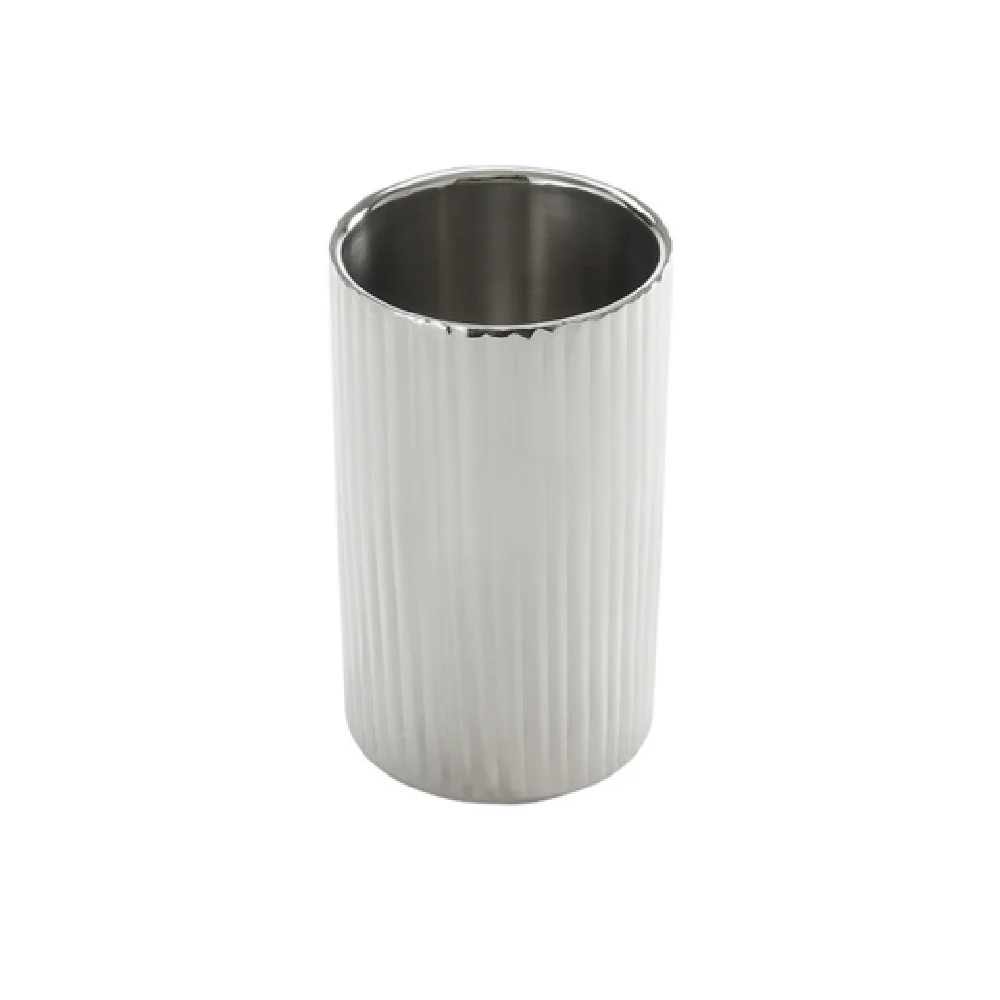 American Metalcraft SWCF4 4.75 Inch Fluted Wine Cooler Double Wall Stainless Steel