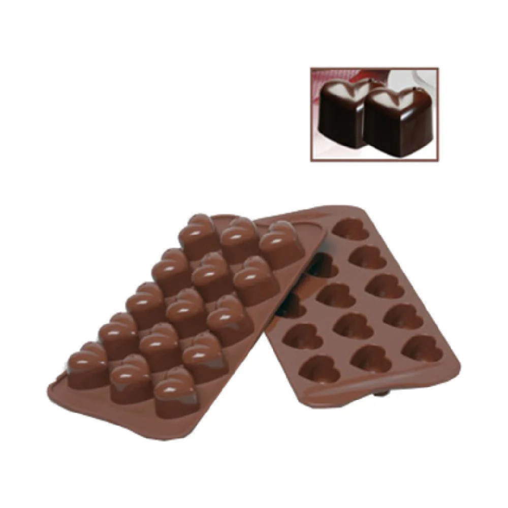 Louis Tellier SCG01 0.34 Oz Chocolate Mold Monamour Heart Flexible Silicone