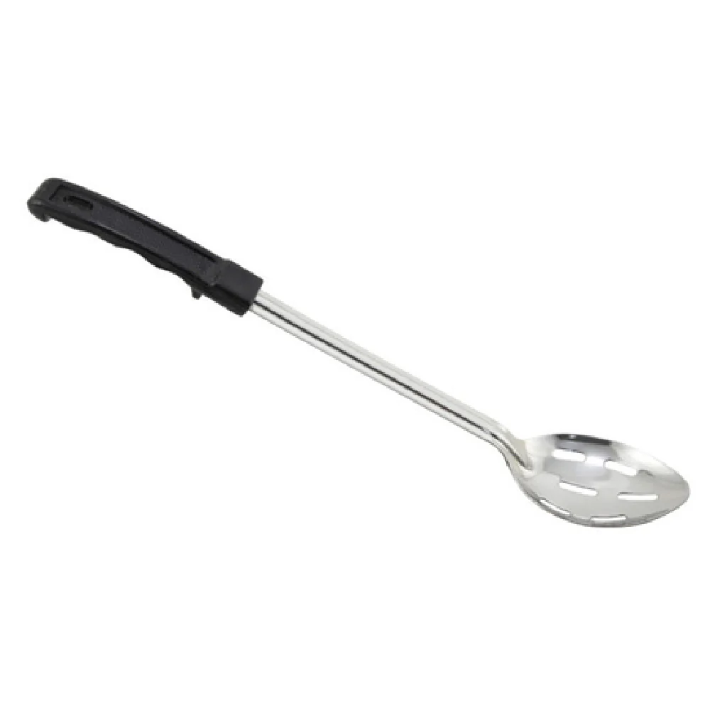 Winco BHSP-15 15 Inch Slotted Basting Spoon with Black Polypropylene Handle Stainless Steel
