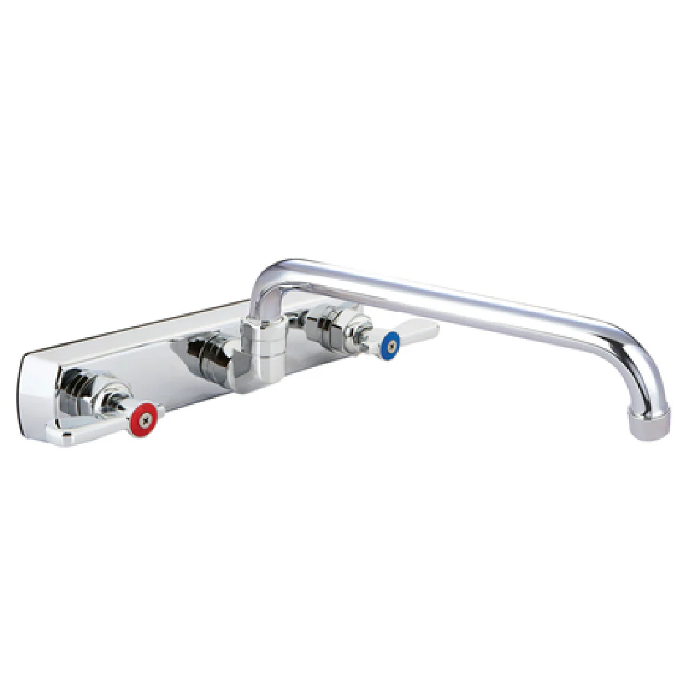 BK Resources BKF-8SM-6-G 8 Inch Splash Mounted Faucet with 6 Inch Spout Chrome Finish