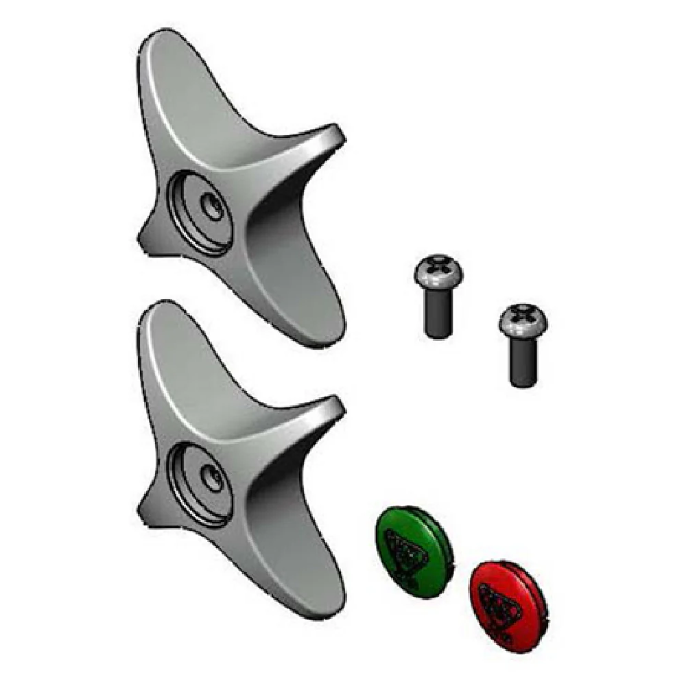 T&S Brass B-18KNS-AM Parts Kit (2) 4-arm Handles With Anti-microbial Coating (1) Red Hot Index T&S Brass B-18KNS-AM Parts Kit (2) 4-arm Handles With Anti-microbial Coating (1) Red Hot Index