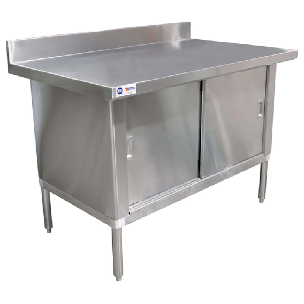 Omcan 24403 48 Inch Work Table Stainless Steel Cabinet Base with Sliding Doors