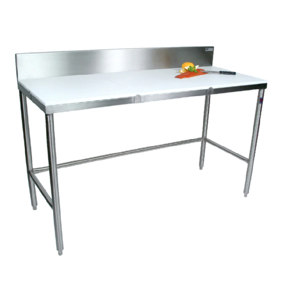 John Boos TC001 36 Inch 3/4 Inch Reversible Poly Top Trimming Table with Removable Backsplash