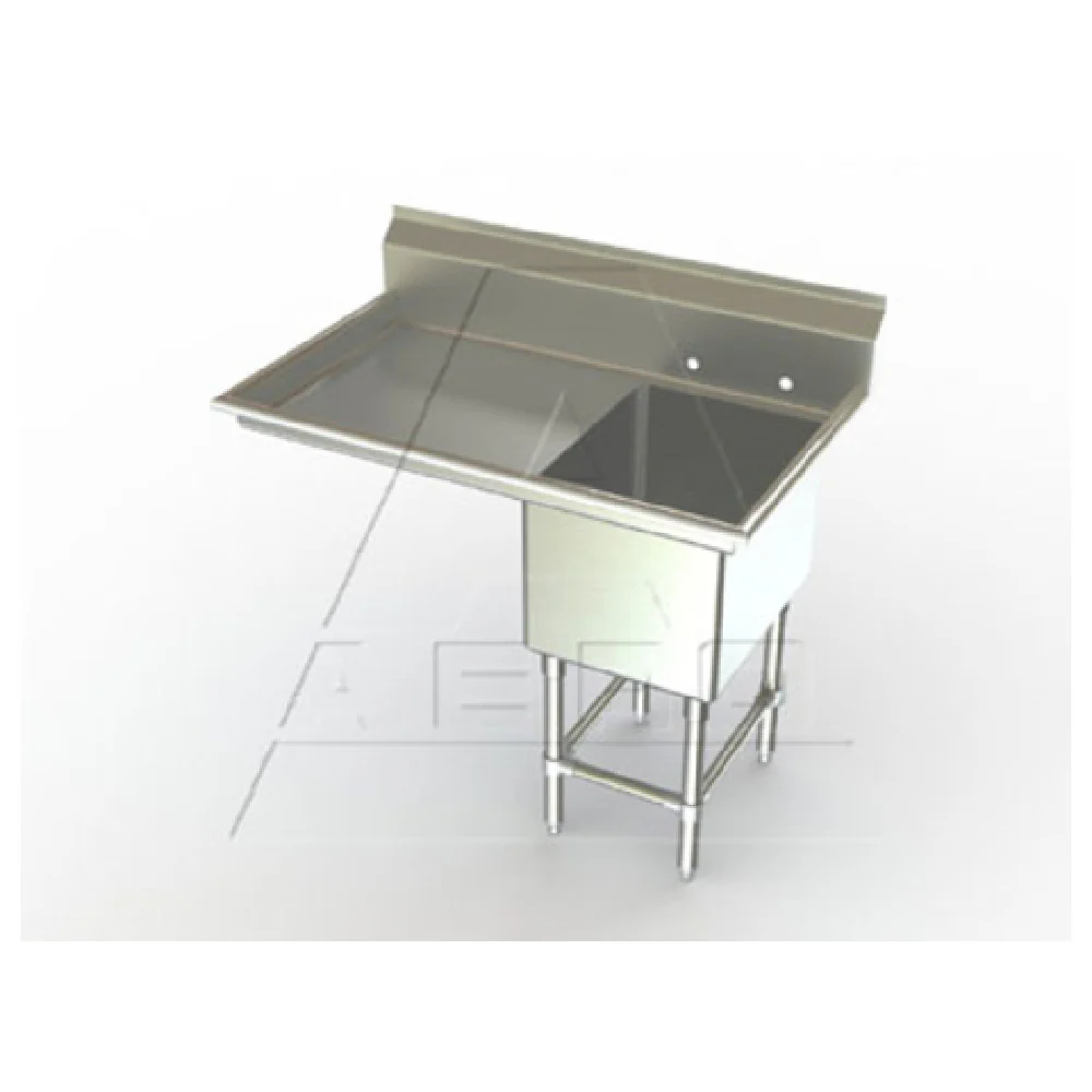 AERO Manufacturing 2F1-3020-20L 44 Inch Stainless Steel Sink with Left Drainboard