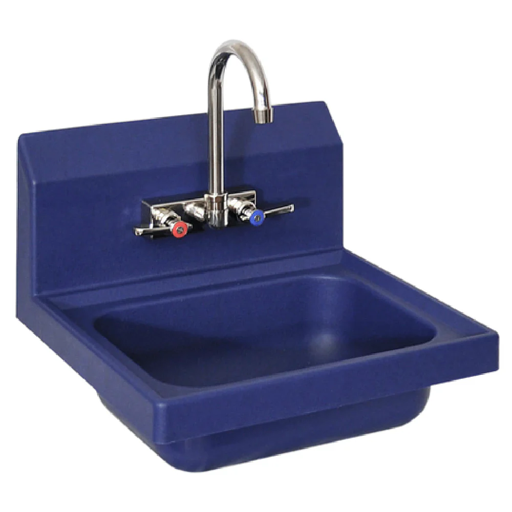 BK Resources APHS-W1410-BE 14 Inch Antimicrobial Hand Sink Stainless Steel Faucet