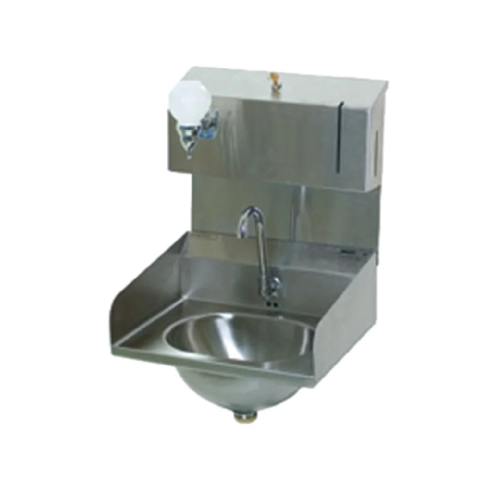 Eagle HSA-10-FDPE-LRS 13 Inch Hand Sink Wall Mount with Side Splashes Stainless Steel Eagle HSA-10-FDPE-LRS 13 Inch Hand Sink Wall Mount with Side Splashes Stainless Steel