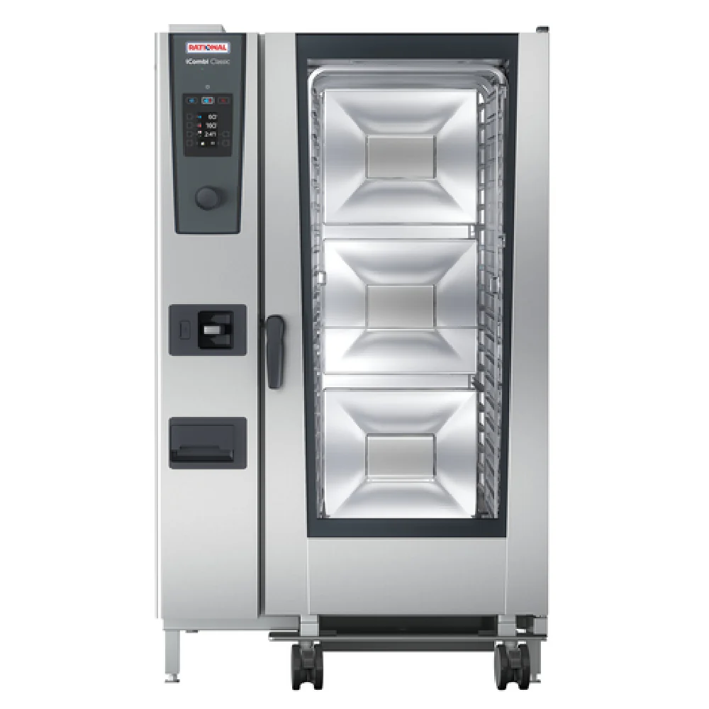 Rational ICC 20-FULL E 480V 3 PH (LM200GE) 42 Inch Electric Combi Oven with Stainless Steel Grids Rational ICC 20-FULL E 480V 3 PH (LM200GE) 42 Inch Electric Combi Oven with Stainless Steel Grids