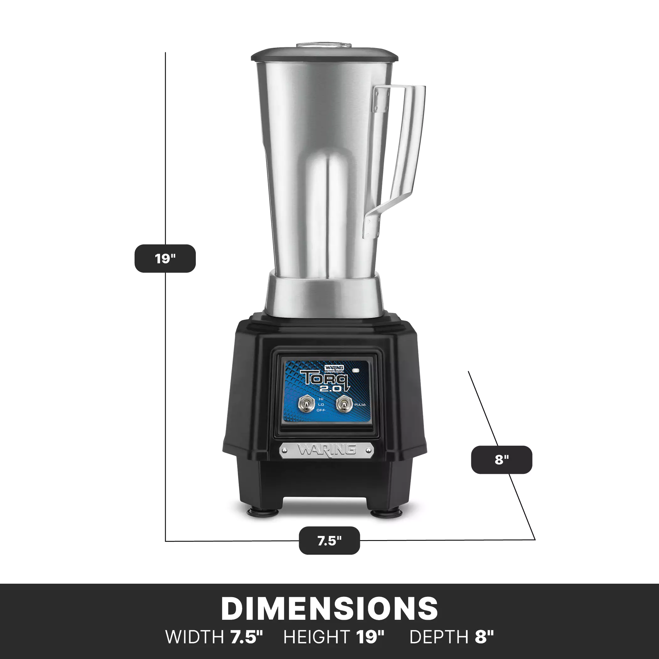 Waring TBB145S6E 11 Liter TORQ Blender Electric Countertop with Stainless Steel Waring TBB145S6E 11 Liter TORQ Blender Electric Countertop with Stainless Steel