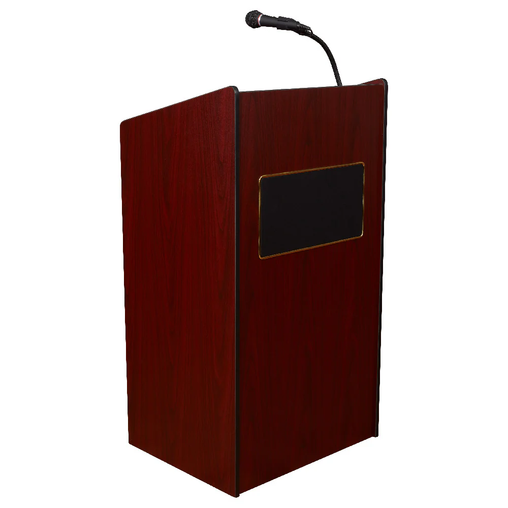 National Public Seating 6010-MY 25 Inch Aristocrat Floor Lectern With Sound and Two Shelves National Public Seating 6010-MY 25 Inch Aristocrat Floor Lectern With Sound and Two Shelves
