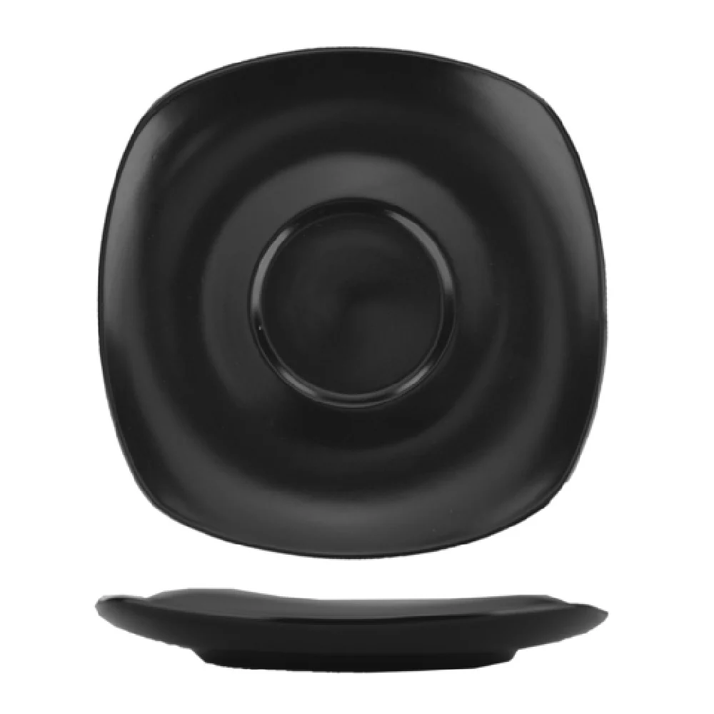 International Tableware QP-2-MB 5-3/4 Inch Square Saucer Lead Free Porcelain Matte Black International Tableware QP-2-MB 5-3/4 Inch Square Saucer Lead Free Porcelain Matte Black