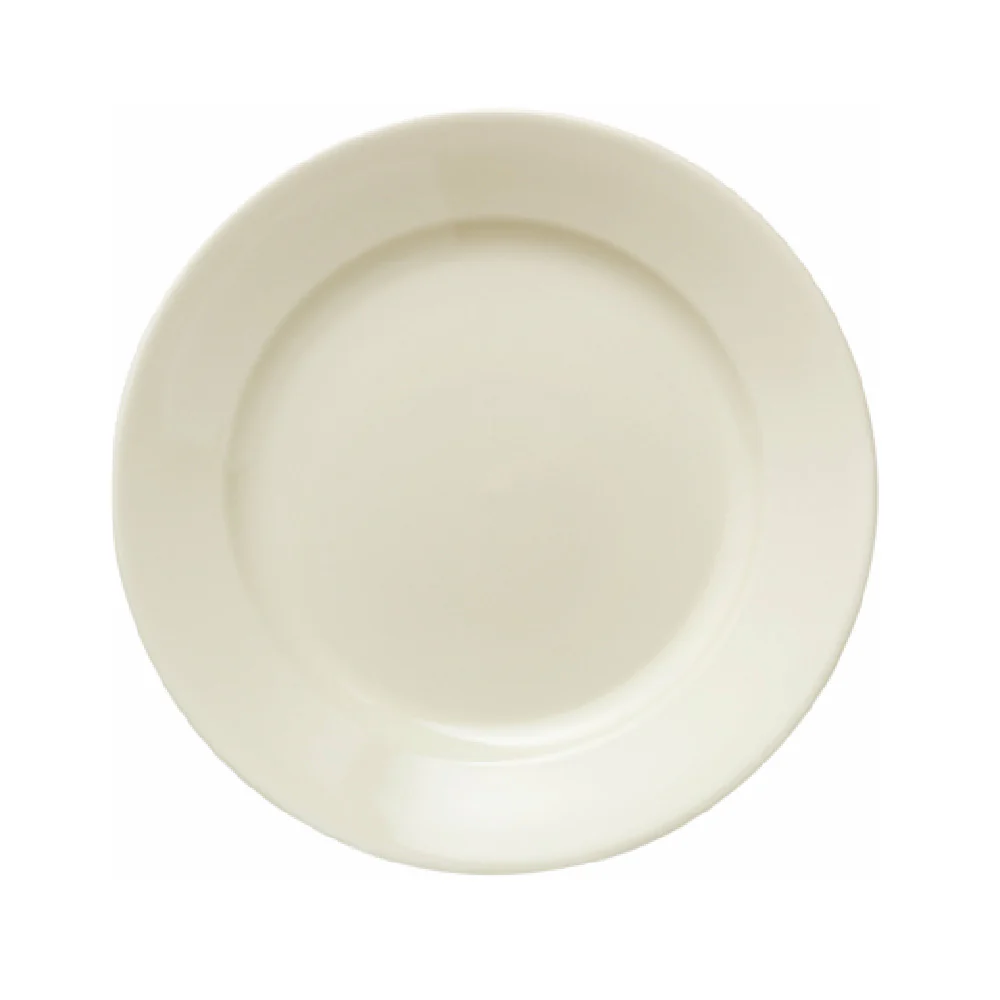 Libbey 740-901-958 9-3/4 Inch Round Plate Cream White Porcelain with Rolled Edge