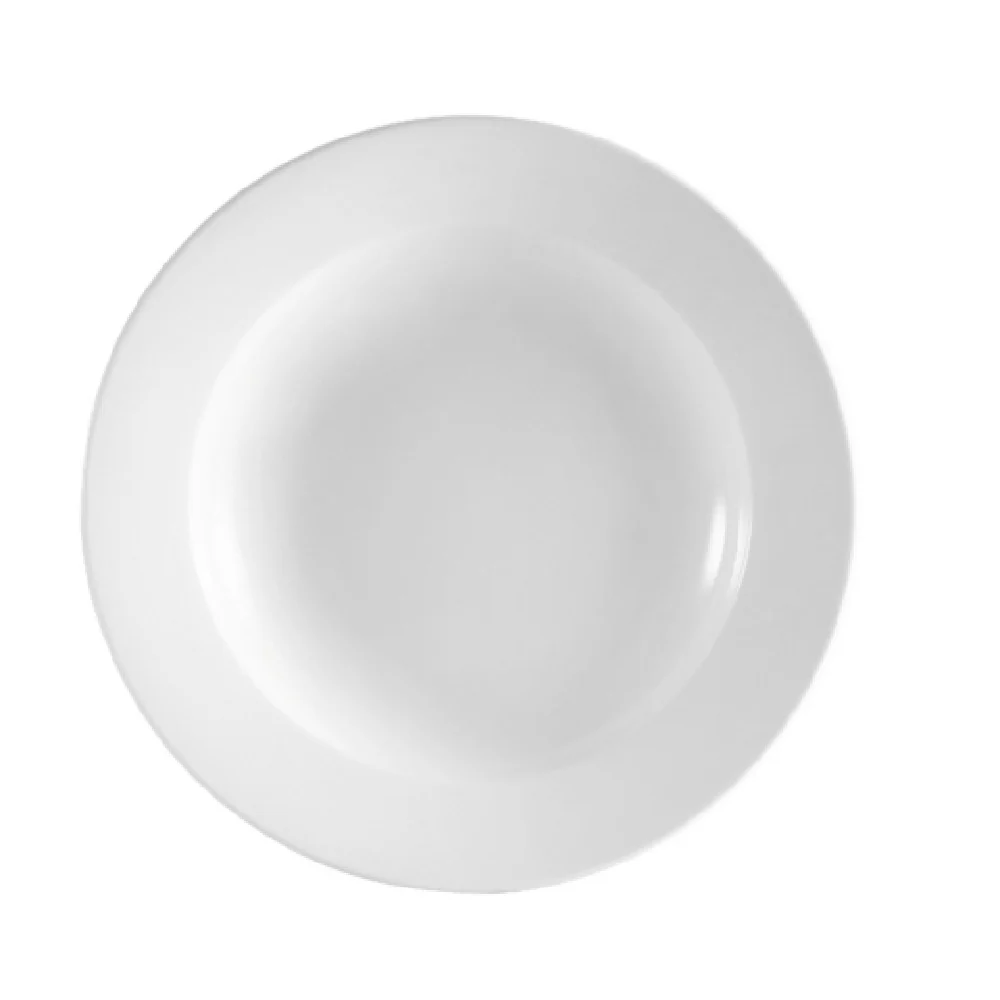 CAC China UVS-120 12 Inch Diameter Universal Pasta Bowl 22 Oz Porcelain Super White